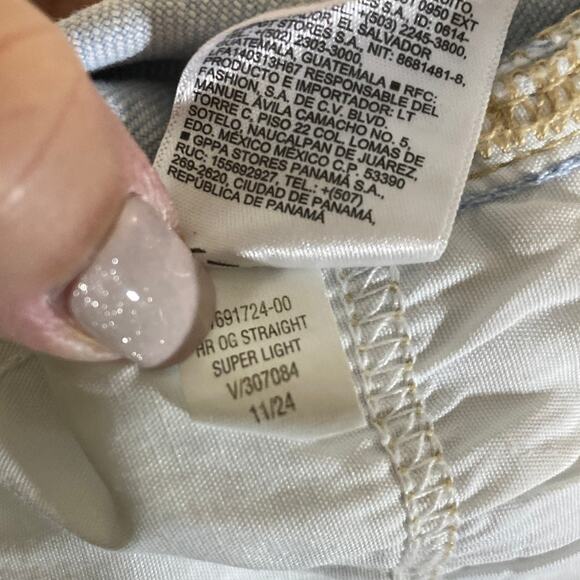 Old Navy High Rise O.G. Straight Super Light Wash Denim Ankle Length Plus Sz 24 - Picture 9 of 11